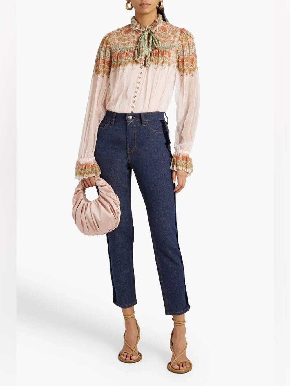ZIMMERMANN Kaleidoscope Straight Leg Jeans Cropped Velvet 29